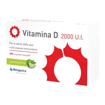 Vitamina D 2000 U.I. Metagenics168 Compresse Masticabili - Integratore per le ossa e le difese immunitarie