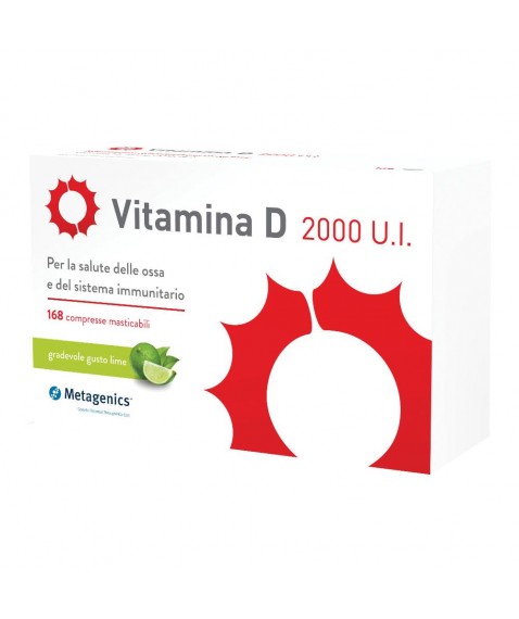 Vitamina D 2000 U.I. Metagenics168 Compresse Masticabili - Integratore per le ossa e le difese immunitarie