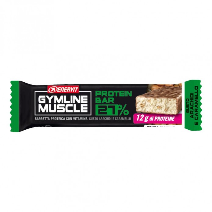 Gymline Muscle Protein Bar 27% Barretta Proteica gusto Arachidi E Caramello 45 gr 1 pezzo