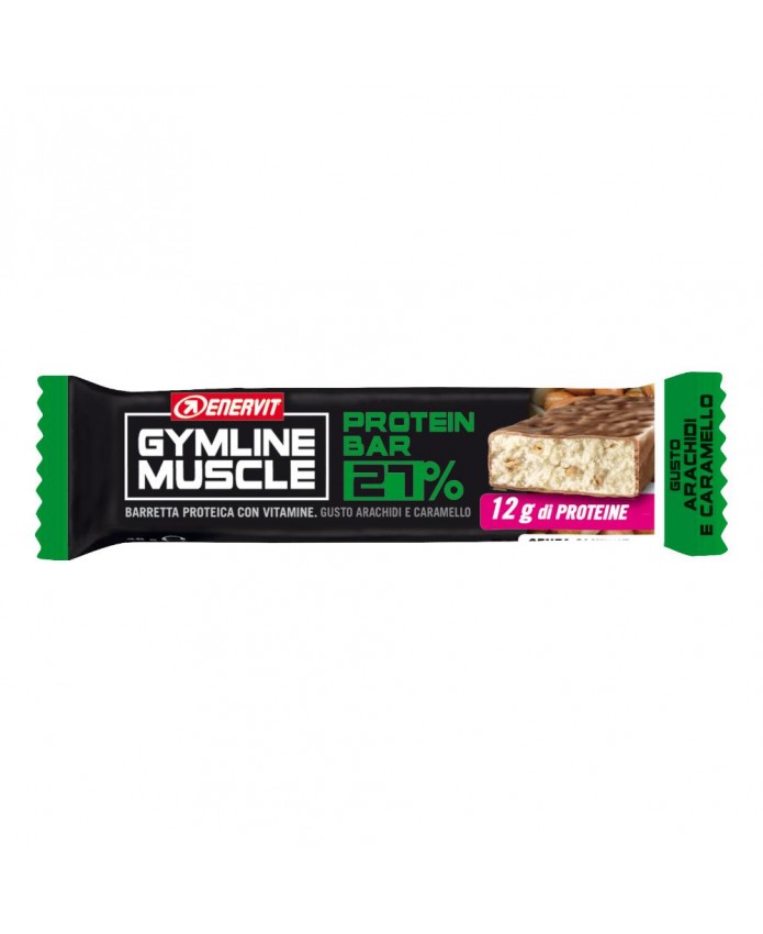 Gymline Muscle Protein Bar 27% Barretta Proteica gusto Arachidi E Caramello 45 gr 1 pezzo