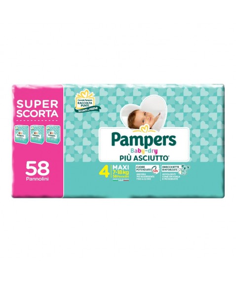 PAMPERS BABY DRY T DWCT MAX58P