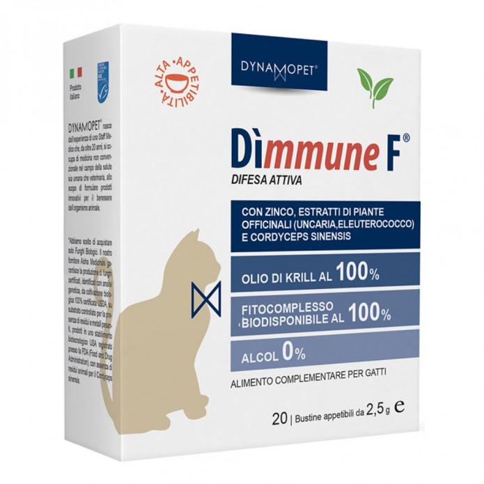 Dimmune F 20 Bustine - Alimento Complementare Per Sostenere Il Sistema immunitario del Gatto