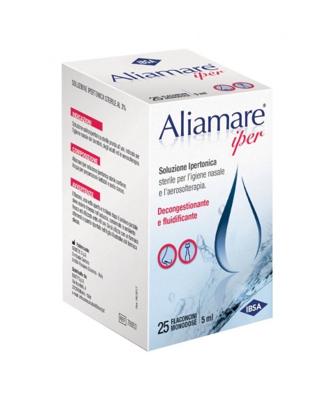 Aliamare Flaconcini Ipertonici 25x5 ml - Trattamento per raffreddore e rinite