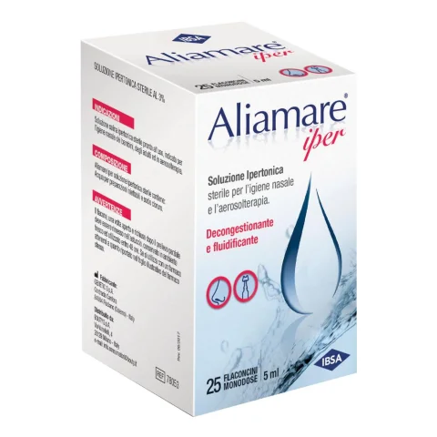 Aliamare Flaconcini Ipertonici 25x5 ml - Trattamento per raffreddore e rinite