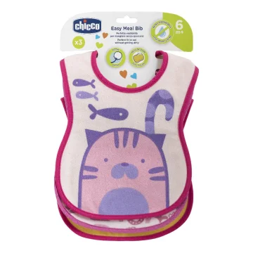 Chicco Bavaglini Pappa Bimba 6Mesi+ Colore Pink 3 Pezzi