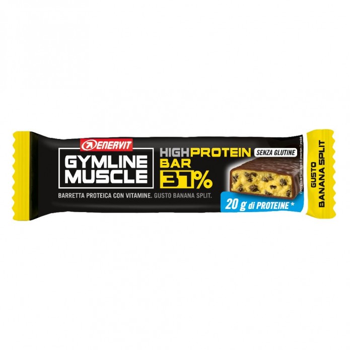 Gymline Muscle High Protein Bar 37% Barretta Proteica gusto Banana Split  54 g 1 Pezzo