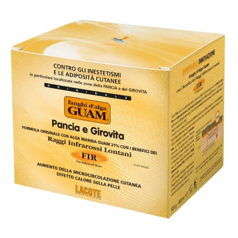 Guam Fanghi d'Alga F.I.R. Pancia E Girovita 500 gr Formula originale anticellulite + Tormalina per i benefici dei F.I.R.