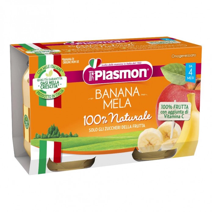 PLASMON OMO BANANA MELA 2X104G