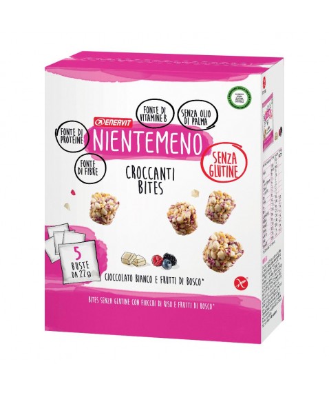 NIENTEMENO BITES SNACK GUSTO CIOCCOLATO BIANCO E FRUTTI DI BOSCO 5 BUSTINE DA 22 GR