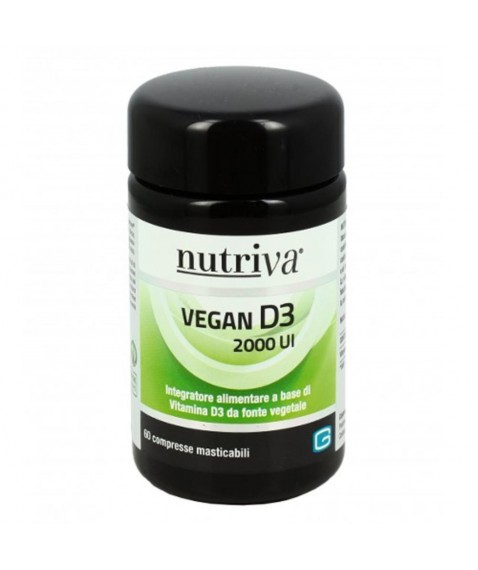 Nutriva Vegan D3 60 compresse 2000UI Integratore di vitamina D3