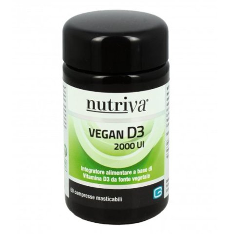 Nutriva Vegan D3 60 compresse 2000UI Integratore di vitamina D3