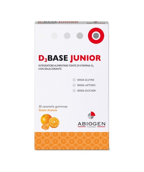 D3 Base Junior 30 Caramelle Arancia Integratore vitamina D3
