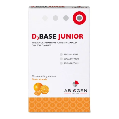 D3 Base Junior 30 Caramelle Arancia Integratore vitamina D3