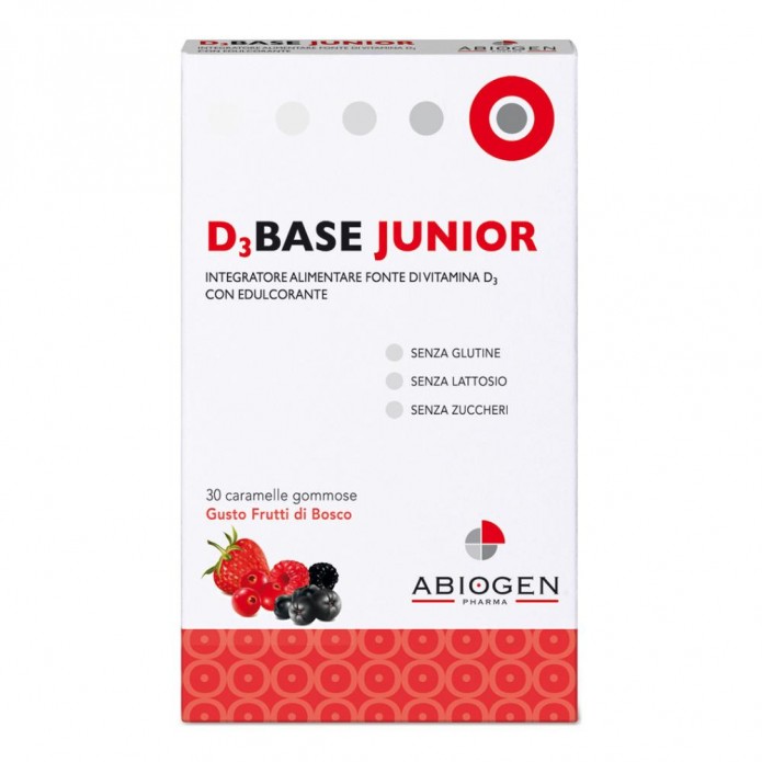 Abiogen D3base Junior Integratore Alimentare 30 Caramelle Frutti Di Bosco