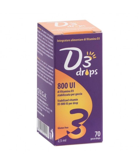 D3 Drops 800 UI 2,5 ml - Integratore alimentare di Vitamina D3