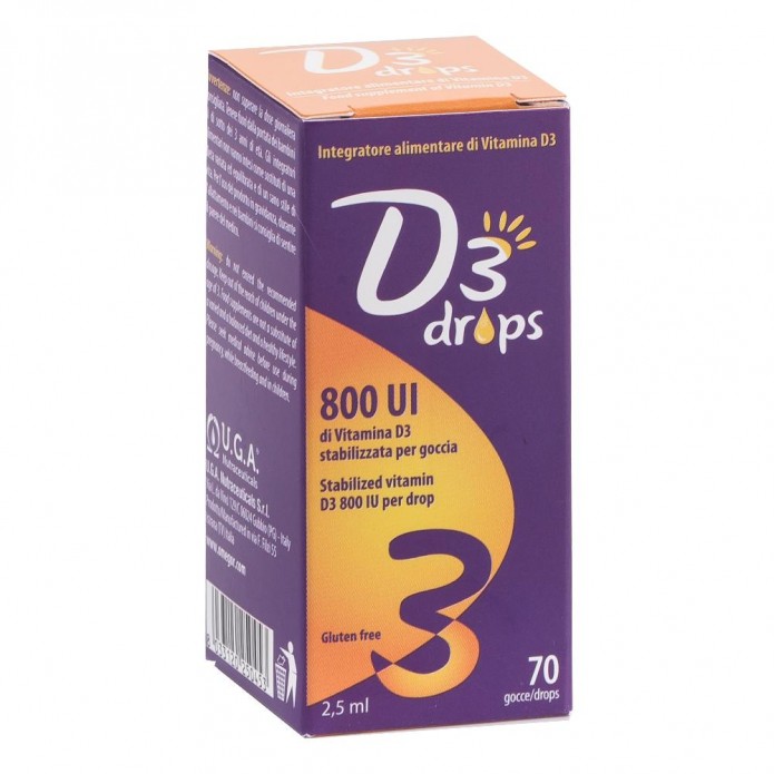 D3 Drops 800 UI 2,5 ml - Integratore alimentare di Vitamina D3