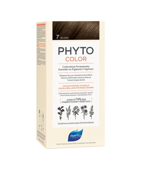 Phytocolor 7 Colore Biondo Colorazione Permanente per Capelli 1 Kit - Non contiene ammoniaca e siliconi