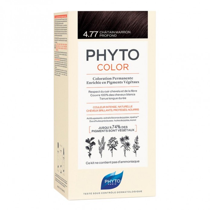 Phytocolor 4.77 Colore Castano Marrone Intenso Colorazione Permanente per Capelli 1 Kit - Non contiene ammoniaca e siliconi