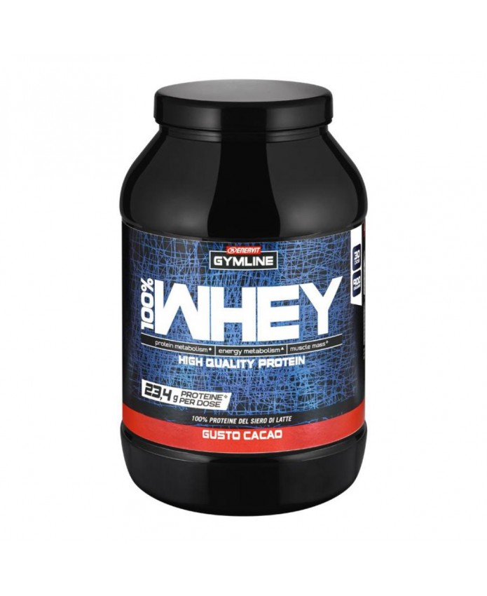 Enervit Gymline Muscle 100% Whey Proteine Concentrate Cacao 900 gr Integratore Proteico