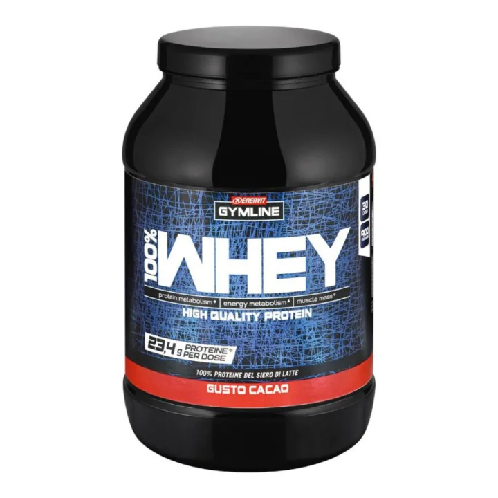 Enervit Gymline Muscle 100% Whey Proteine Concentrate Cacao 900 gr Integratore Proteico