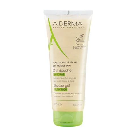 A-Derma Les Indispensables Gel Doccia Surgras 200 ml - Deterge nutre e protegge la pelle secca e fragile di tutta la famiglia