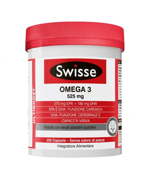 Swisse Omega3 200 Capsule a Base di Olio di Pesce Concentrato Per il controllo del Colesterolo ed i Trigliceridi