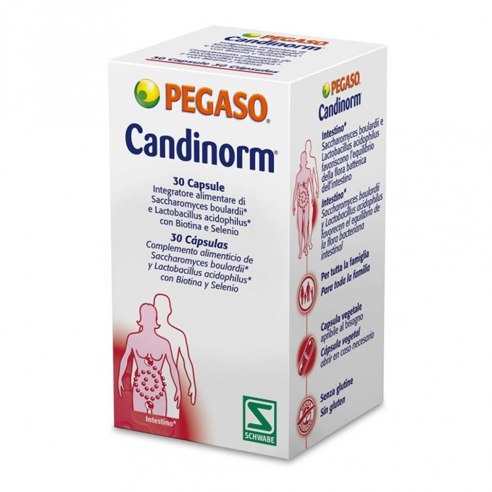 Pegaso Candinorm 30 Capsule - Per L'equilibrio della Flora Batterica Intestinale e Favorire Il Sistema Immunitario