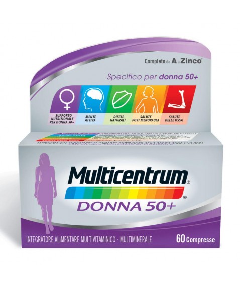Multicentrum Donna 50+ 60 compresse Integratore di vitamine e sali minerali