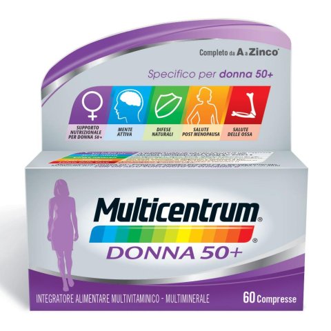 Multicentrum Donna 50+ 60 compresse Integratore di vitamine e sali minerali