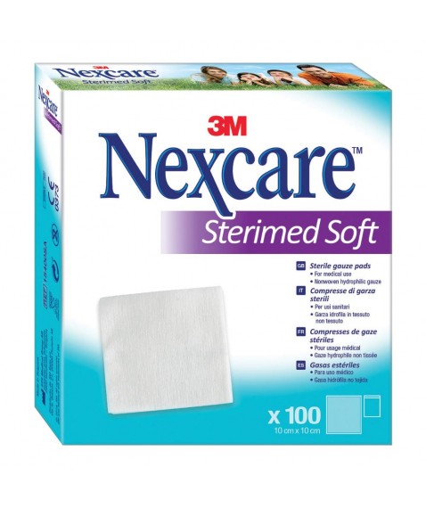 3M Nexcare Sterimed Soft Garza 10x10 cm 100 pezzi - Garza sterile in tessuto non tessuto