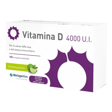Vitamina D 4000 U.I. Metagenics 168 Compresse Masticabili - Integratore per il benessere osseo del sistema immunitario Vitamina D 4000 U.I. Metagenics 168 Compresse Masticabili - Integratore per il benessere osseo del sistema immunitario
