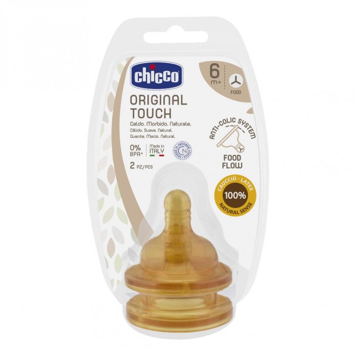 Chicco Tettarella Original Touch Caucciù da 6Mesi+ 2 Pezzi