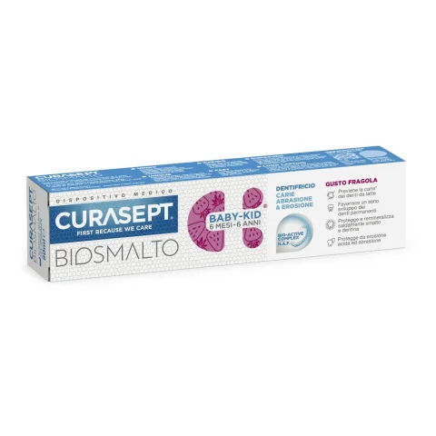 Curasept Biosmalto Baby Kid - Dentifricio Gusto Fragola 50ml