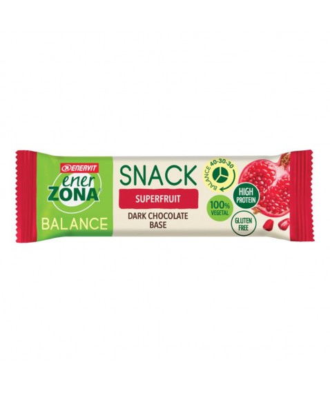 EnerZona Snack Balance Super Fruit 25 gr barretta al melograno e cereali, con base di cioccolato fondente