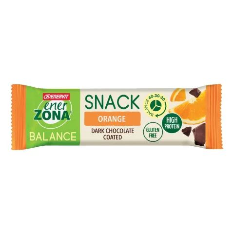 EnerZona Snack Balance Arancia 33 gr barretta all&rsquo;arancia e cacao, ricoperta di cioccolato fondente