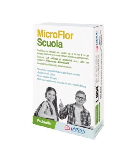 MicroFlor Scuola 30 Compresse Masticabili - Per la Funzione Immunitaria ed il Benessere 