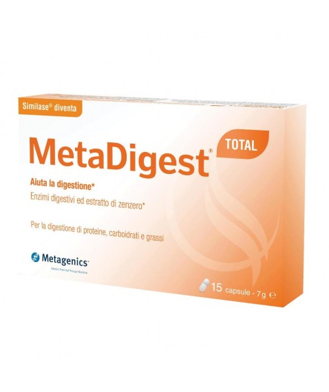 MetaDigest TOTAL 15 capsule Integratore per la digestione di proteine, carboidrati e grassi