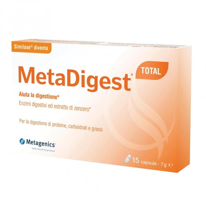 MetaDigest TOTAL 15 capsule Integratore per la digestione di proteine, carboidrati e grassi