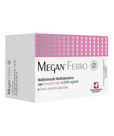 Megan Ferro 30 Softgel + 30 Compresse - Integratore alimentare per la donna durante la gravidanza e l’allattamento