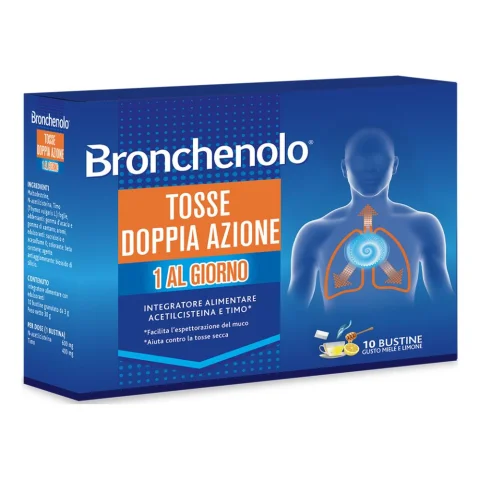 Bronchenolo Tosse Doppia Azione Gusto Miele E Limone 10 Bustine Bronchenolo Tosse Doppia Azione Gusto Miele E Limone 10 Bustine