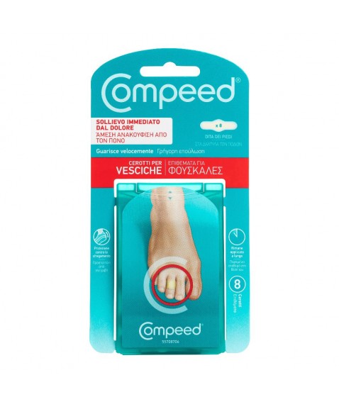 Compeed Cerotti per Vesciche Dita dei Piedi 8 Pezzi