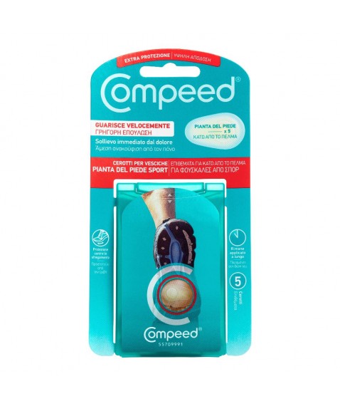 Compeed Cerotti per Vesciche Pianta del Piede Sport 5 Pezzi