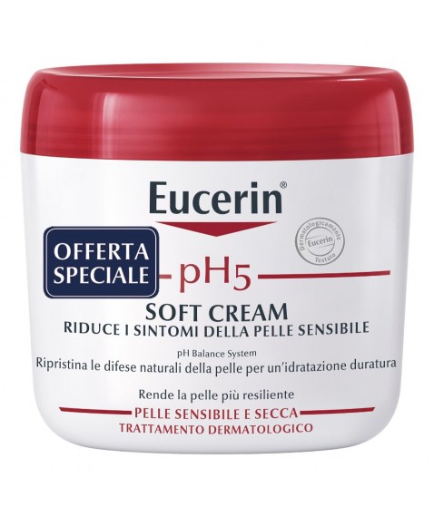 Eucerin pH5 Soft Cream Promo 450 ml - Crema idratante che riduce i sintomi della pelle sensibile