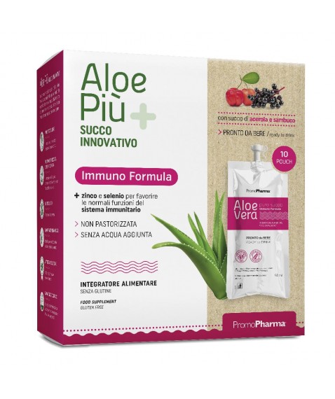 Aloe Più Succo Innovativo Immuno Formula 10 pouch da 50 ml - Per il sistema immunitario