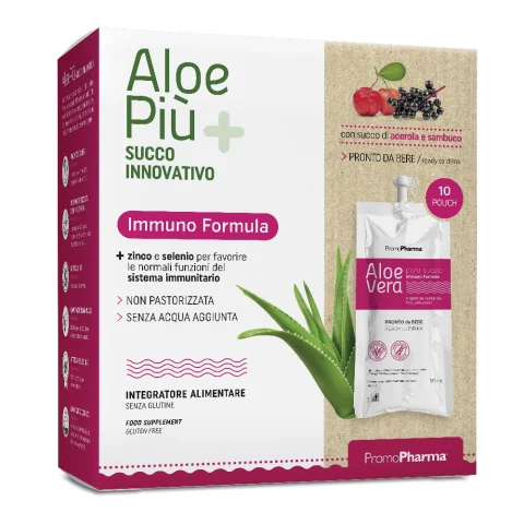 Aloe Pi&ugrave; Succo Innovativo Immuno Formula 10 pouch da 50 ml - Per il sistema immunitario