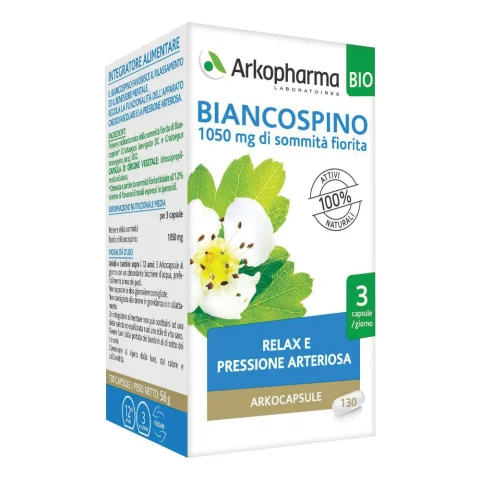 Biancospino Arkocapsule Bio 130 capsule - Integratore per il sonno e il relax Biancospino Arkocapsule Bio 130 capsule - Integratore per il sonno e il relax