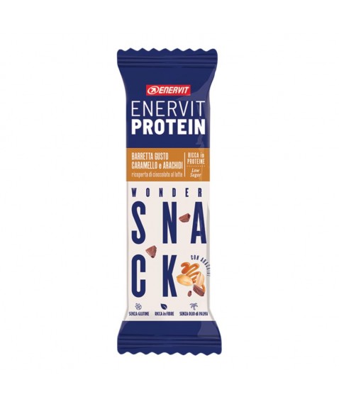 Enervit Protein Snack Barretta ricca in proteina gusto Caramello e Arachidi  8 Barrette