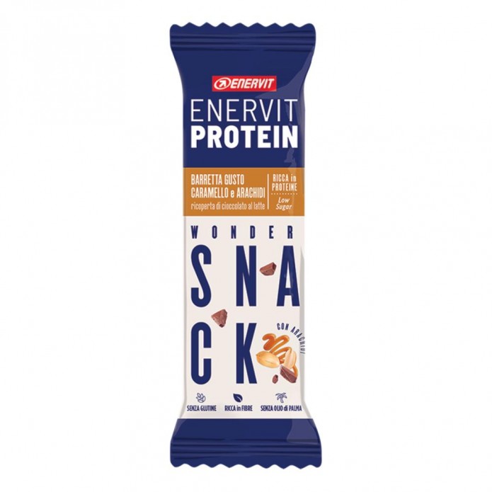 Enervit Protein Snack Barretta ricca in proteina gusto Caramello e Arachidi  8 Barrette