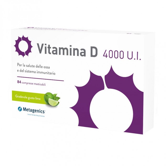 Vitamina D 4000 U.I. Metagenics 84 Compresse Masticabili - Integratore per le ossa e le difese immunitarie