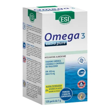 Esi Omega 3 Extra Pure 120 Perle - Integratore per la salute del sistema cardiocircolatorio Esi Omega 3 Extra Pure 120 Perle - Integratore per la salute del sistema cardiocircolatorio